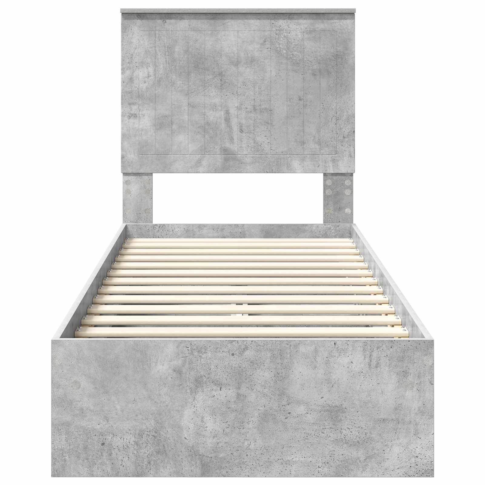 Letto con Contenitore con testiera Grigio cemento 75 x 190 cm | homemem39
