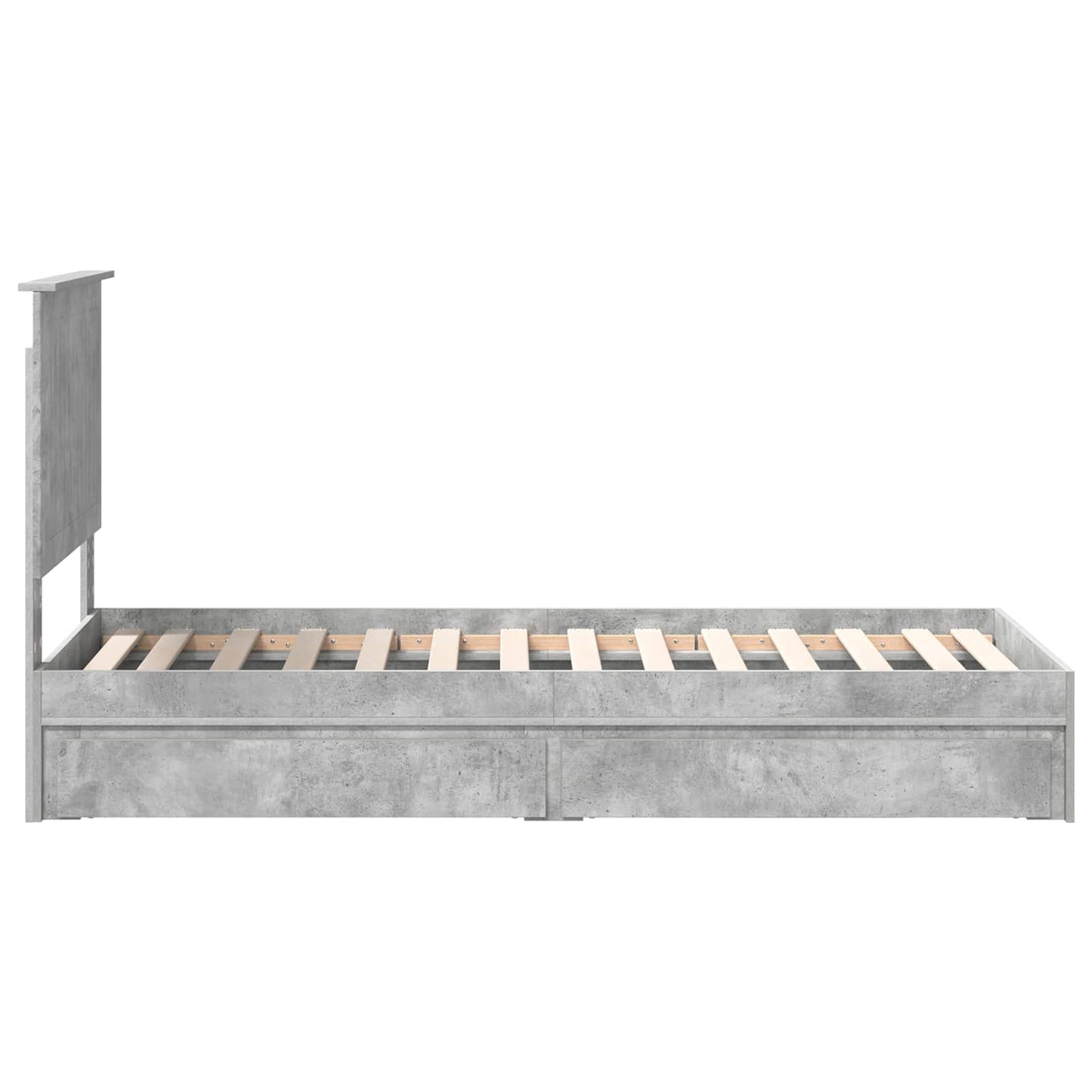 Letto con Contenitore con testiera Grigio cemento 75 x 190 cm | homemem39