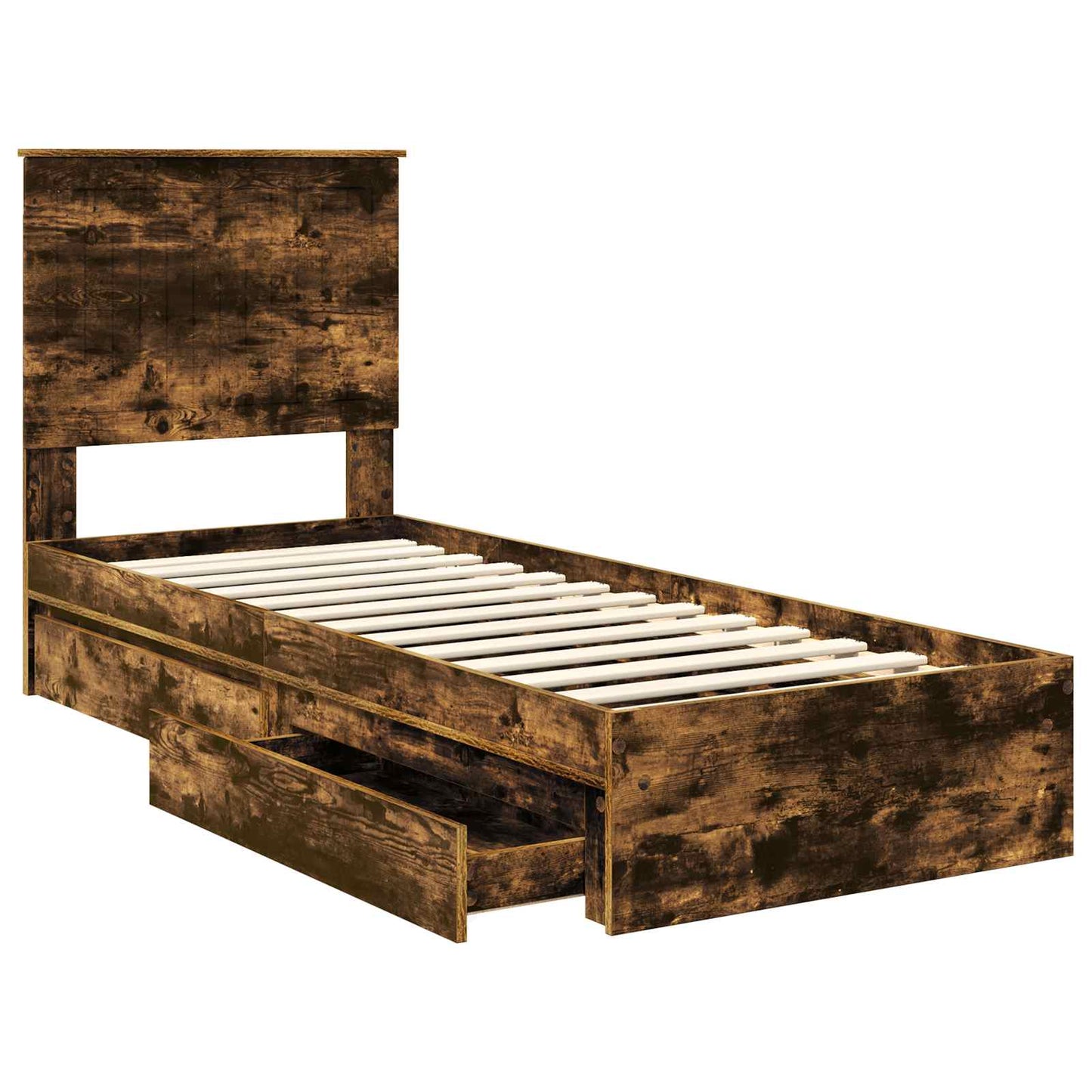 Letto con Contenitore Rovere fumé 75 x 190 cm Legno multistrato | homemem39