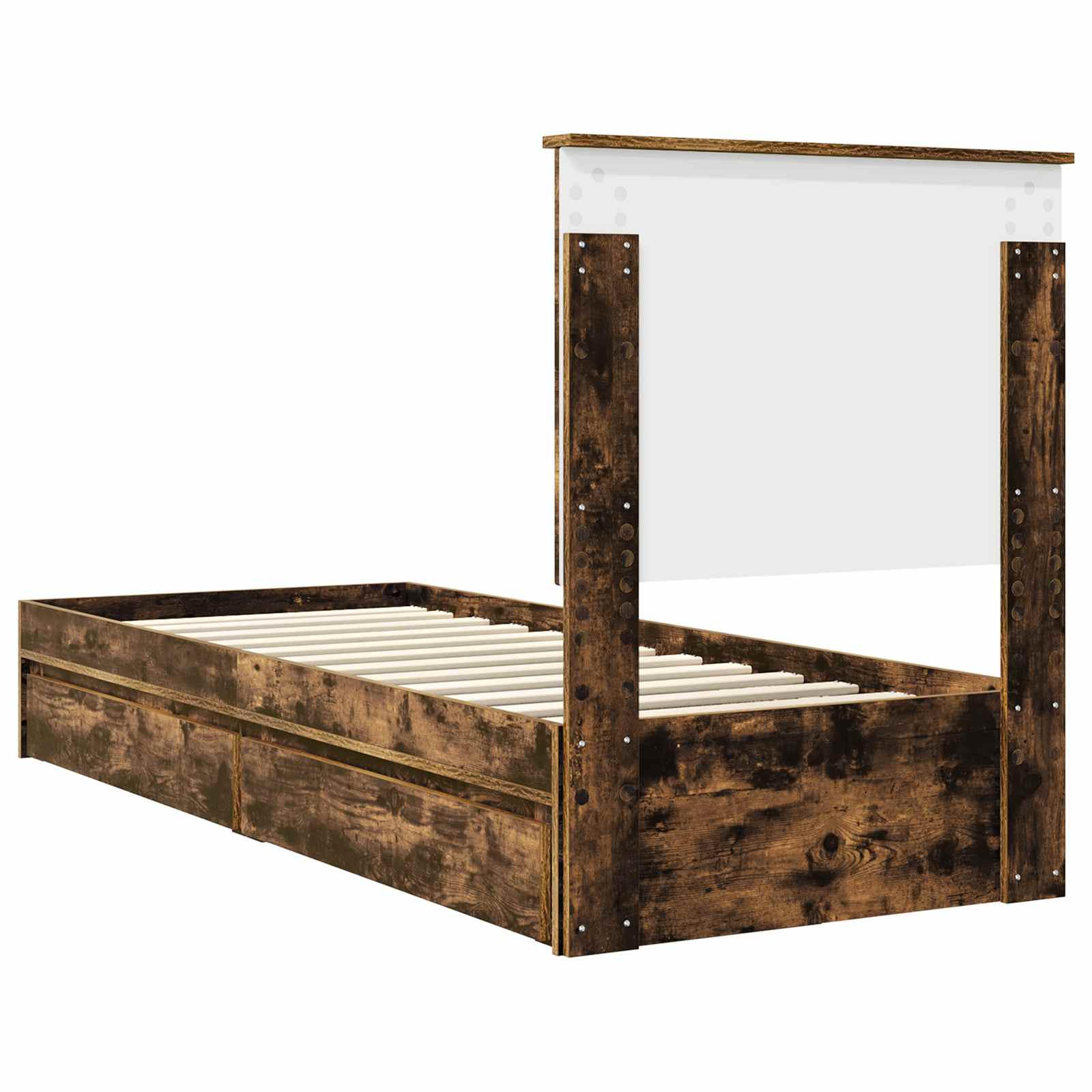 Letto con Contenitore Rovere fumé 75 x 190 cm Legno multistrato | homemem39