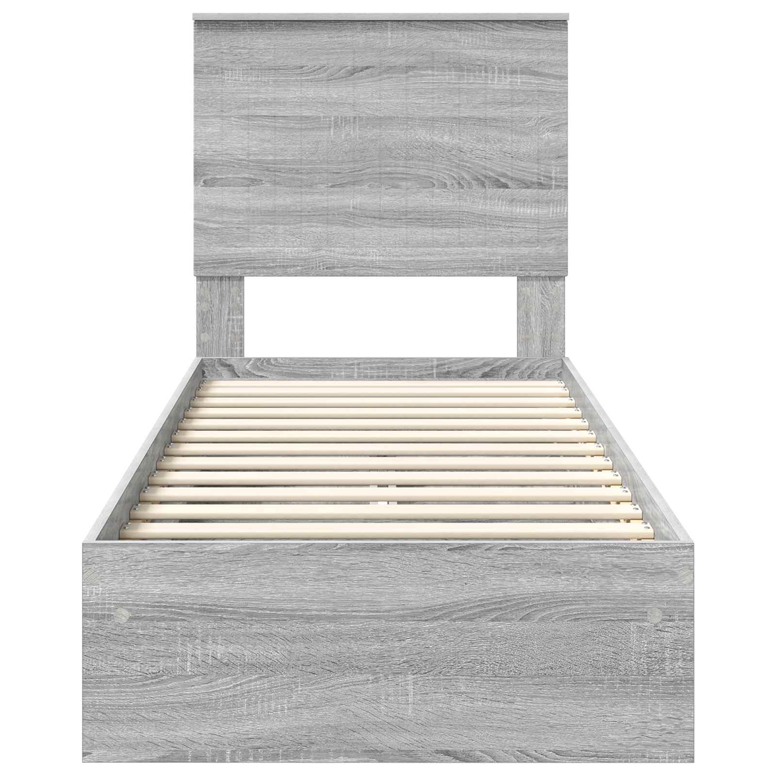 Letto con Contenitore con testiera Grigio Sonoma 75 x 190 cm | homemem39