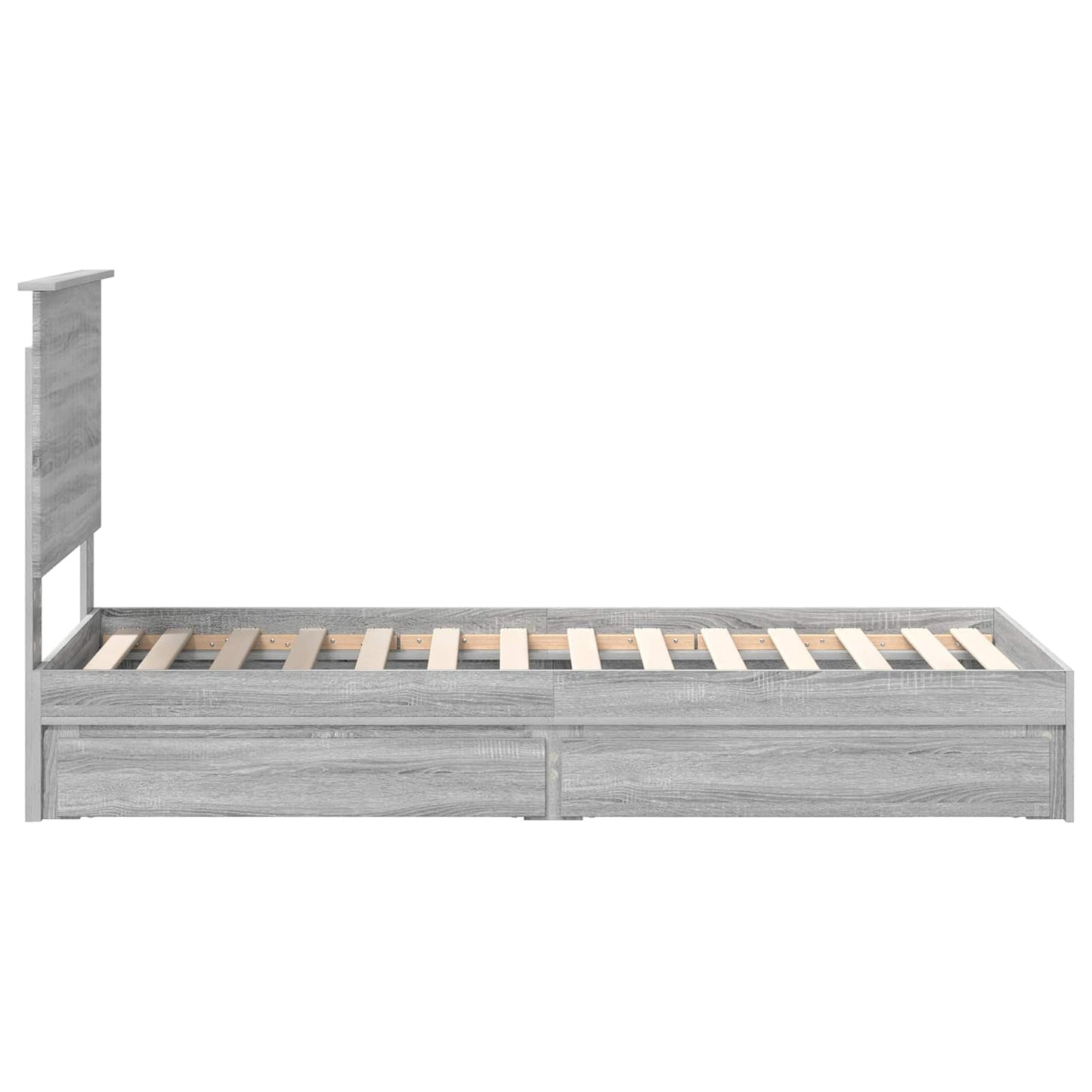 Letto con Contenitore con testiera Grigio Sonoma 75 x 190 cm | homemem39