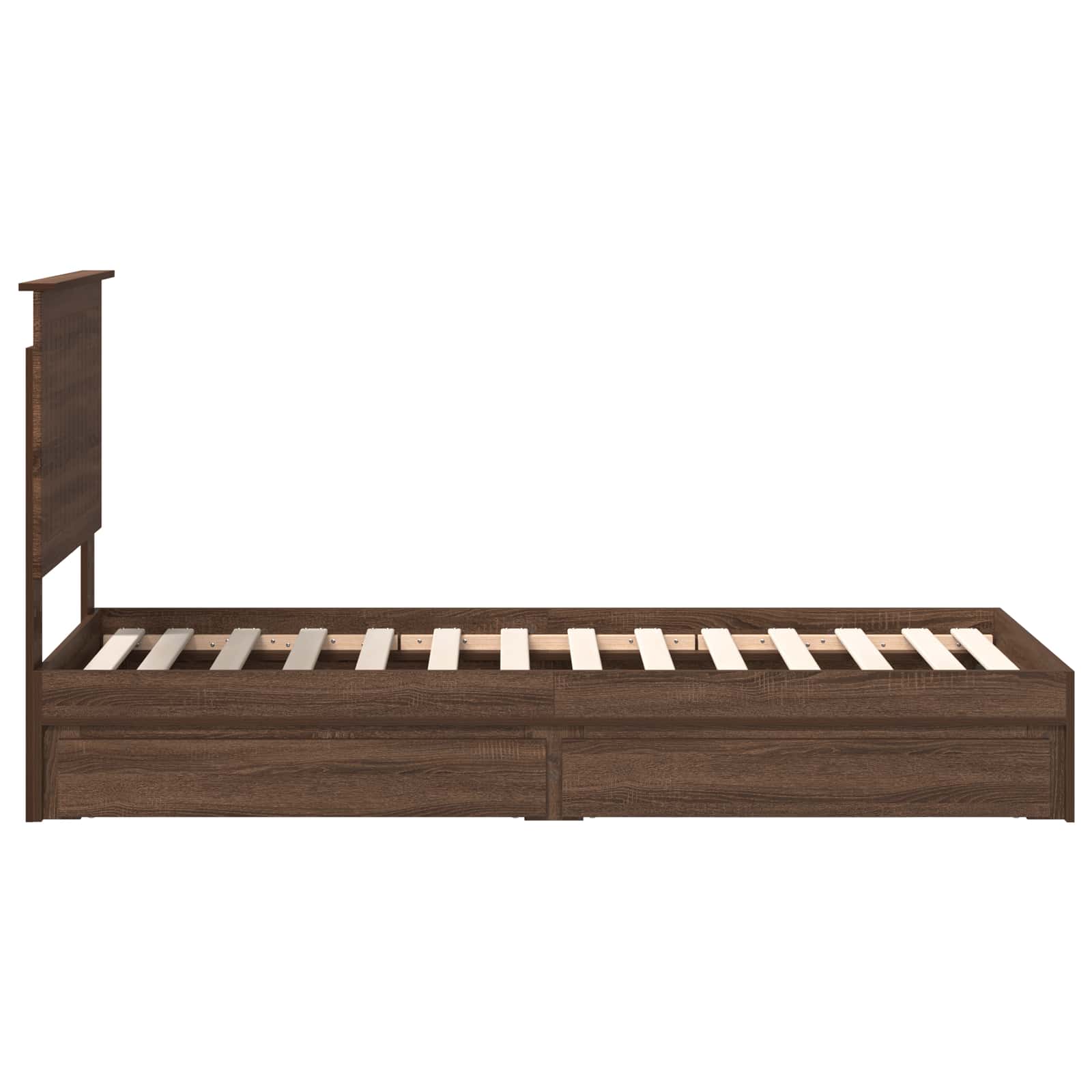 Letto con Contenitore con testiera Rovere Marrone 75 x 190 cm | homemem39