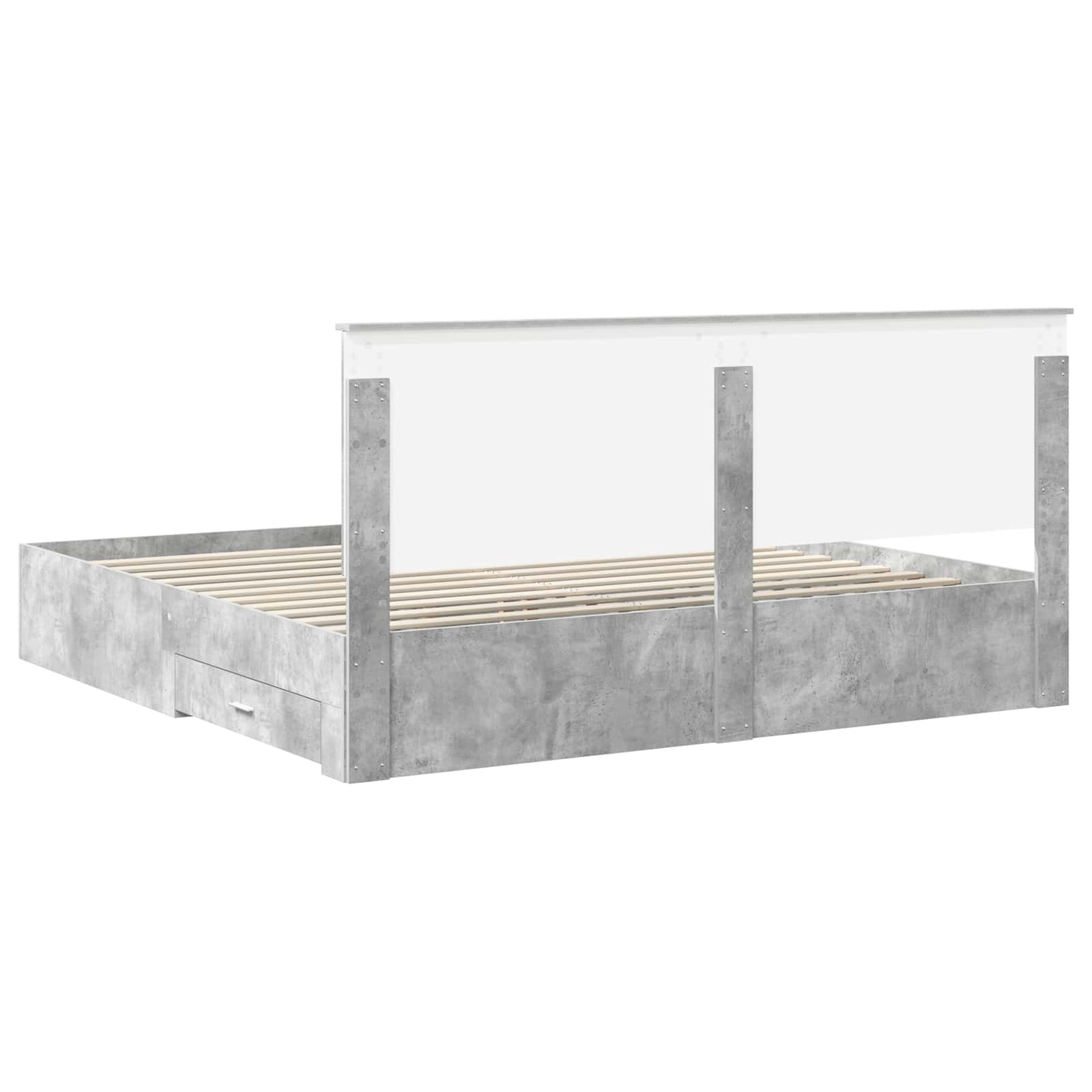Struttura del letto con testiera Grigio cemento 200 x 200 cm | homemem39