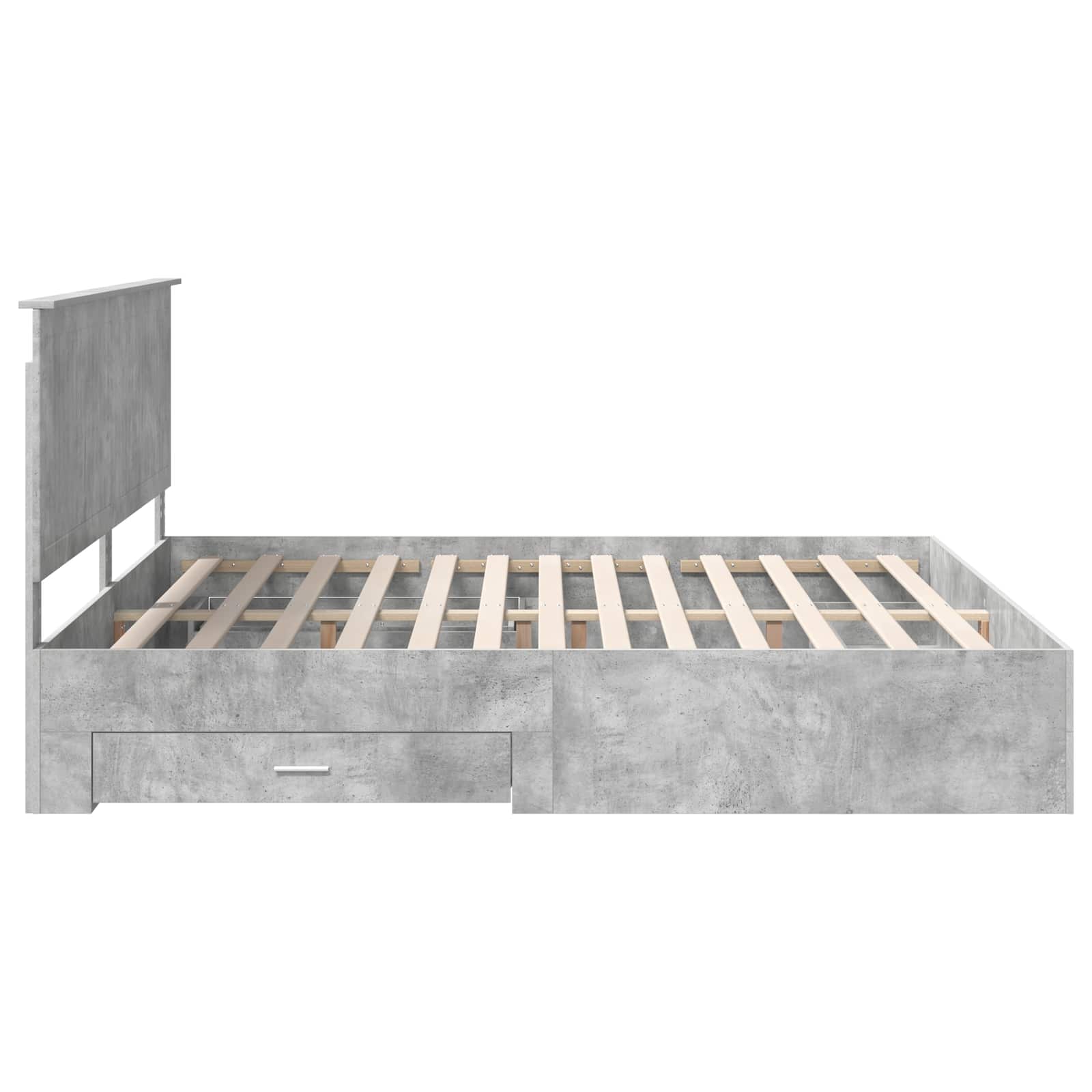 Struttura del letto con testiera Grigio cemento 200 x 200 cm | homemem39