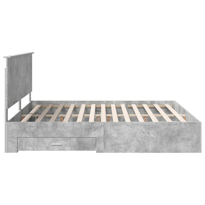Struttura del letto con testiera Grigio cemento 200 x 200 cm | homemem39