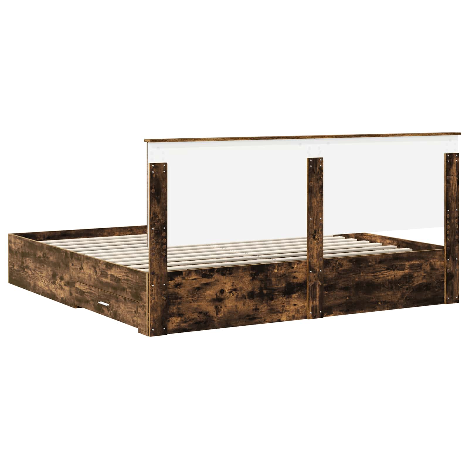 Struttura del letto Rovere fumé 200 x 200 cm Legno multistrato | homemem39