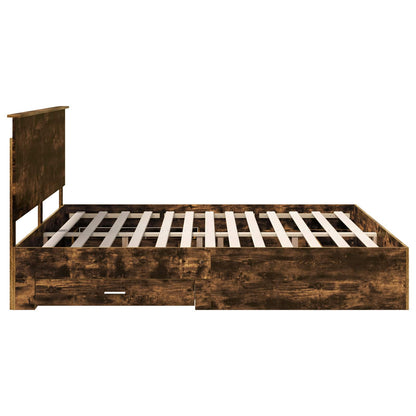 Struttura del letto Rovere fumé 200 x 200 cm Legno multistrato | homemem39