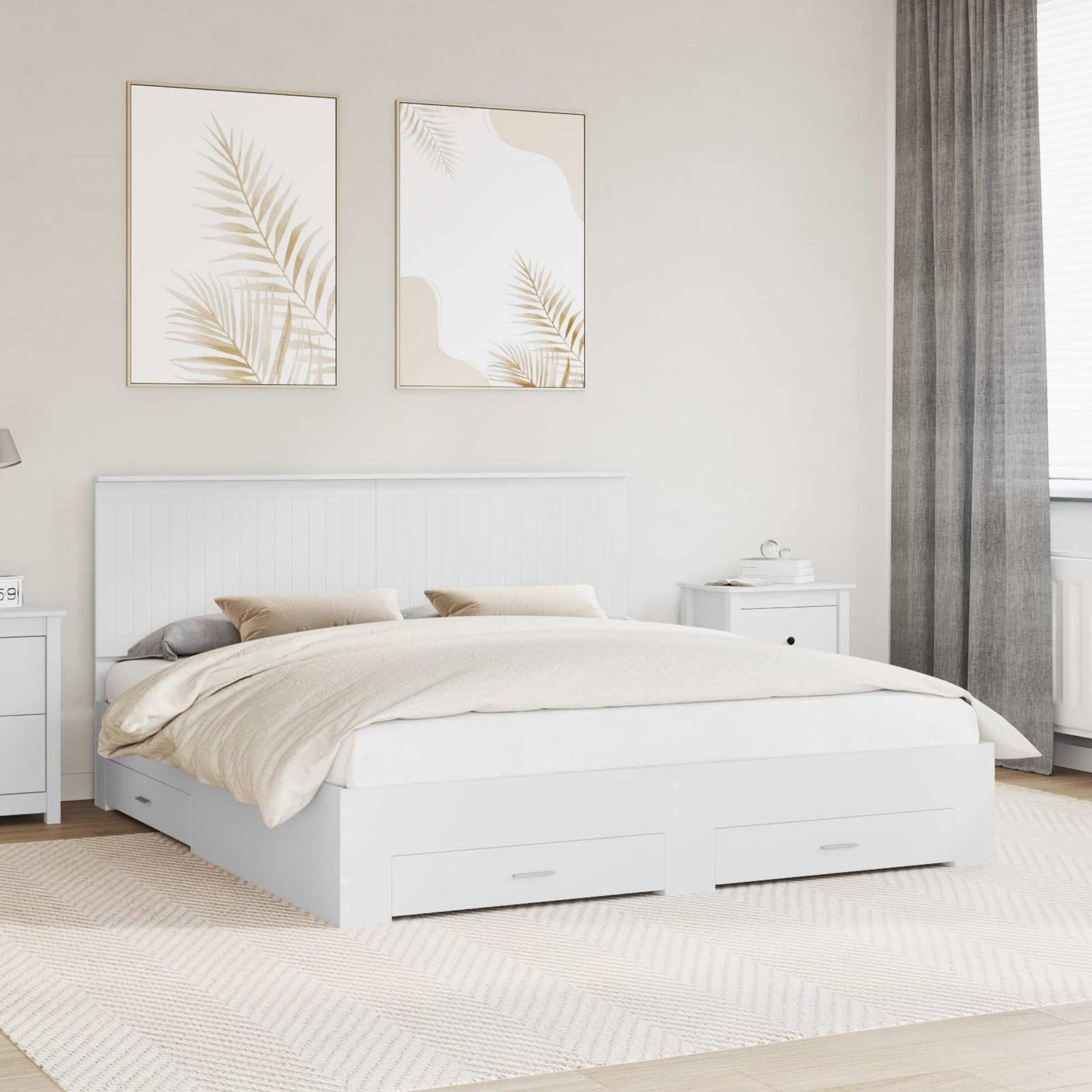 Struttura del letto Bianco 180 x 200 cm Legno multistrato | homemem39