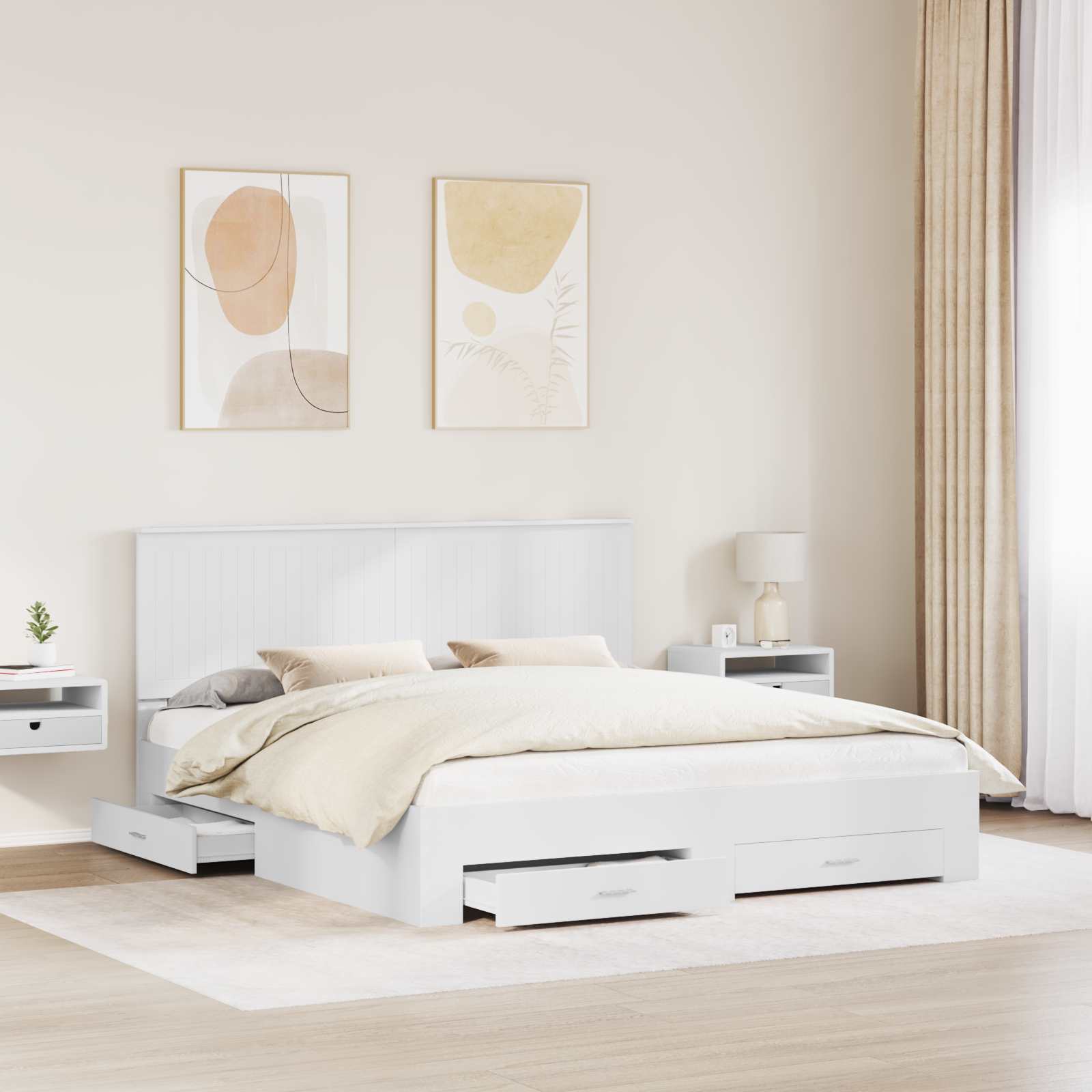 Struttura del letto Bianco 180 x 200 cm Legno multistrato | homemem39