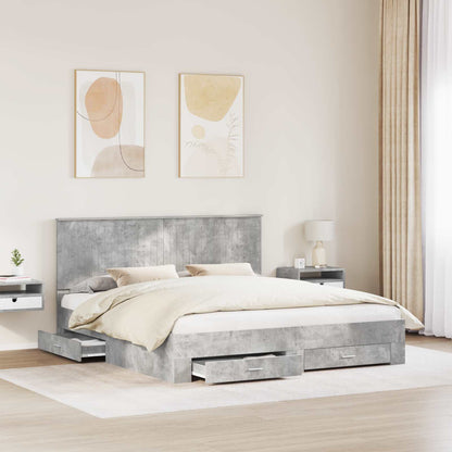 Struttura del letto con testiera Grigio cemento 180 x 200 cm | homemem39