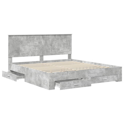 Struttura del letto con testiera Grigio cemento 180 x 200 cm | homemem39