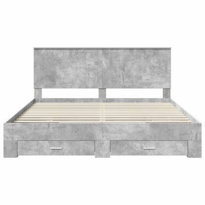 Struttura del letto con testiera Grigio cemento 180 x 200 cm | homemem39