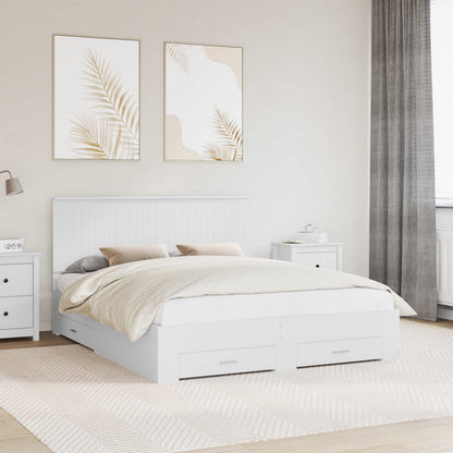 Struttura del letto Bianco 160 x 200 cm Legno multistrato | homemem39
