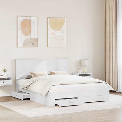 Struttura del letto Bianco 160 x 200 cm Legno multistrato | homemem39