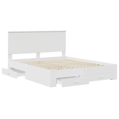 Struttura del letto Bianco 160 x 200 cm Legno multistrato | homemem39