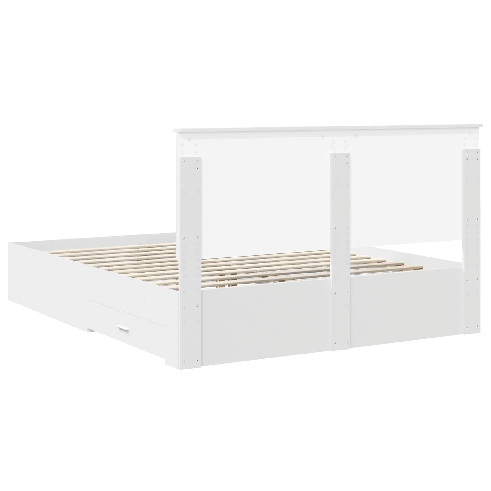 Struttura del letto Bianco 160 x 200 cm Legno multistrato | homemem39