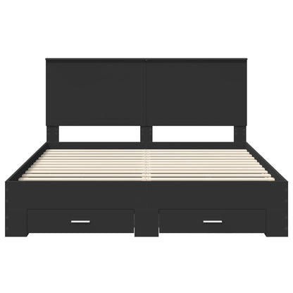 Struttura del letto Nero 160 x 200 cm Legno multistrato