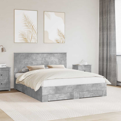 Struttura del letto con testiera Grigio cemento 160 x 200 cm | homemem39