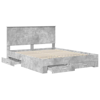 Struttura del letto con testiera Grigio cemento 160 x 200 cm | homemem39