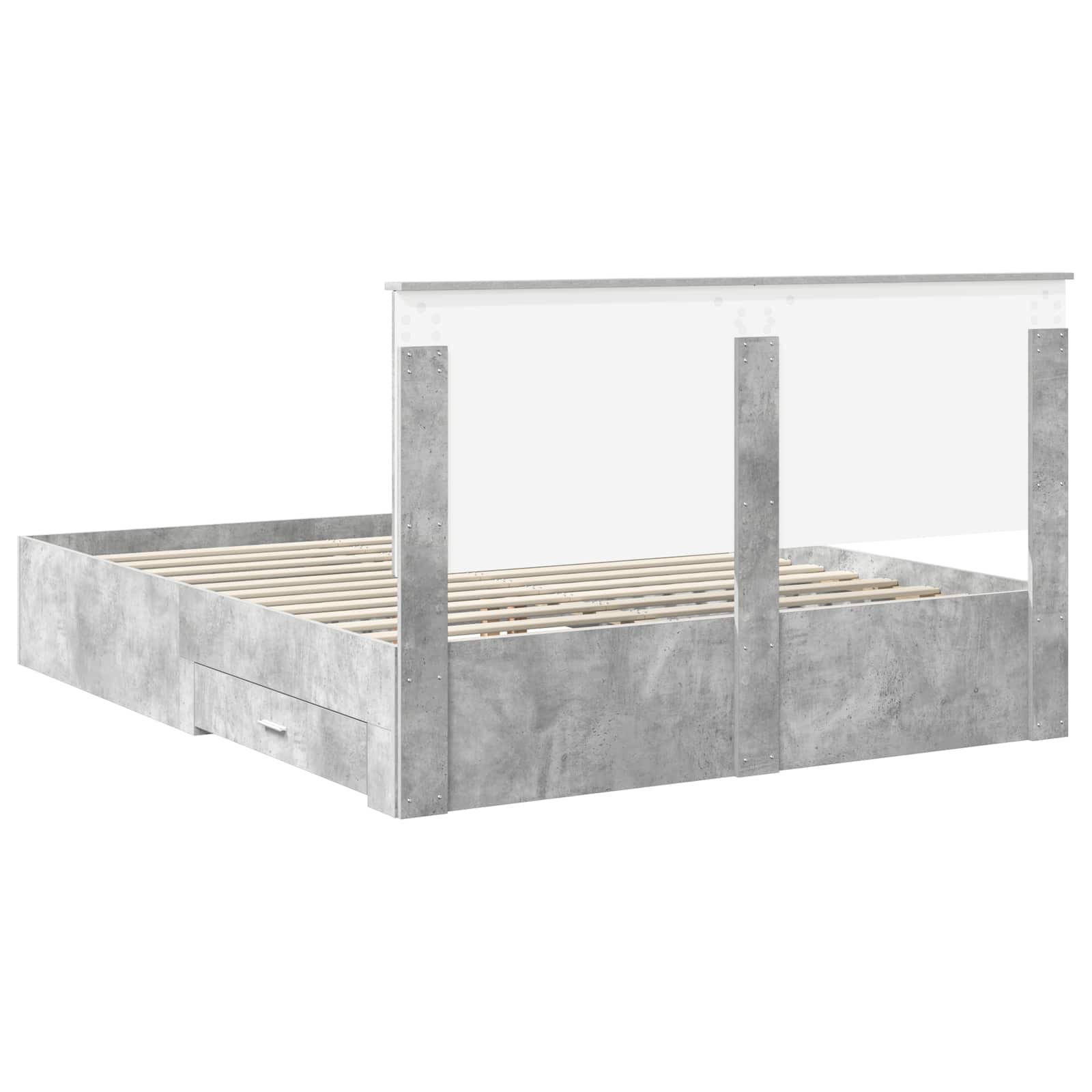 Struttura del letto con testiera Grigio cemento 160 x 200 cm | homemem39