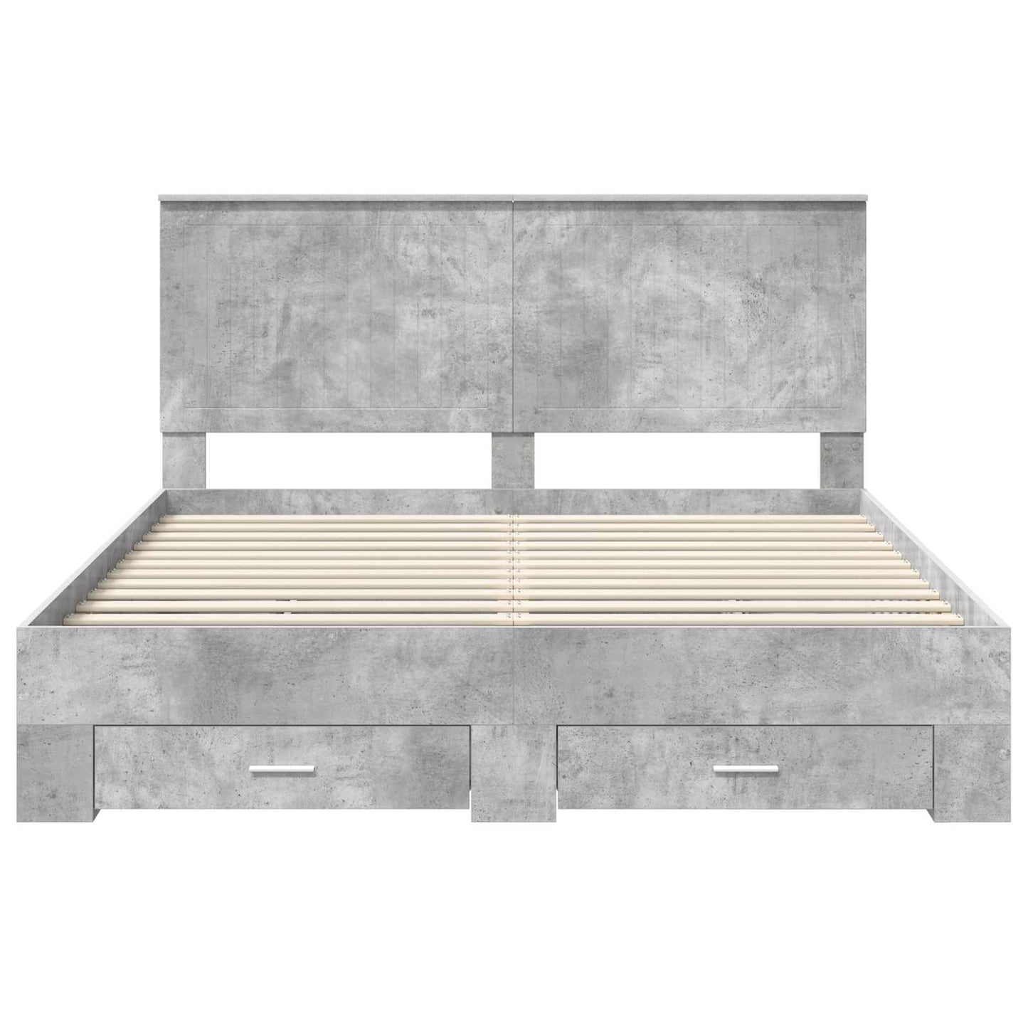 Struttura del letto con testiera Grigio cemento 160 x 200 cm | homemem39