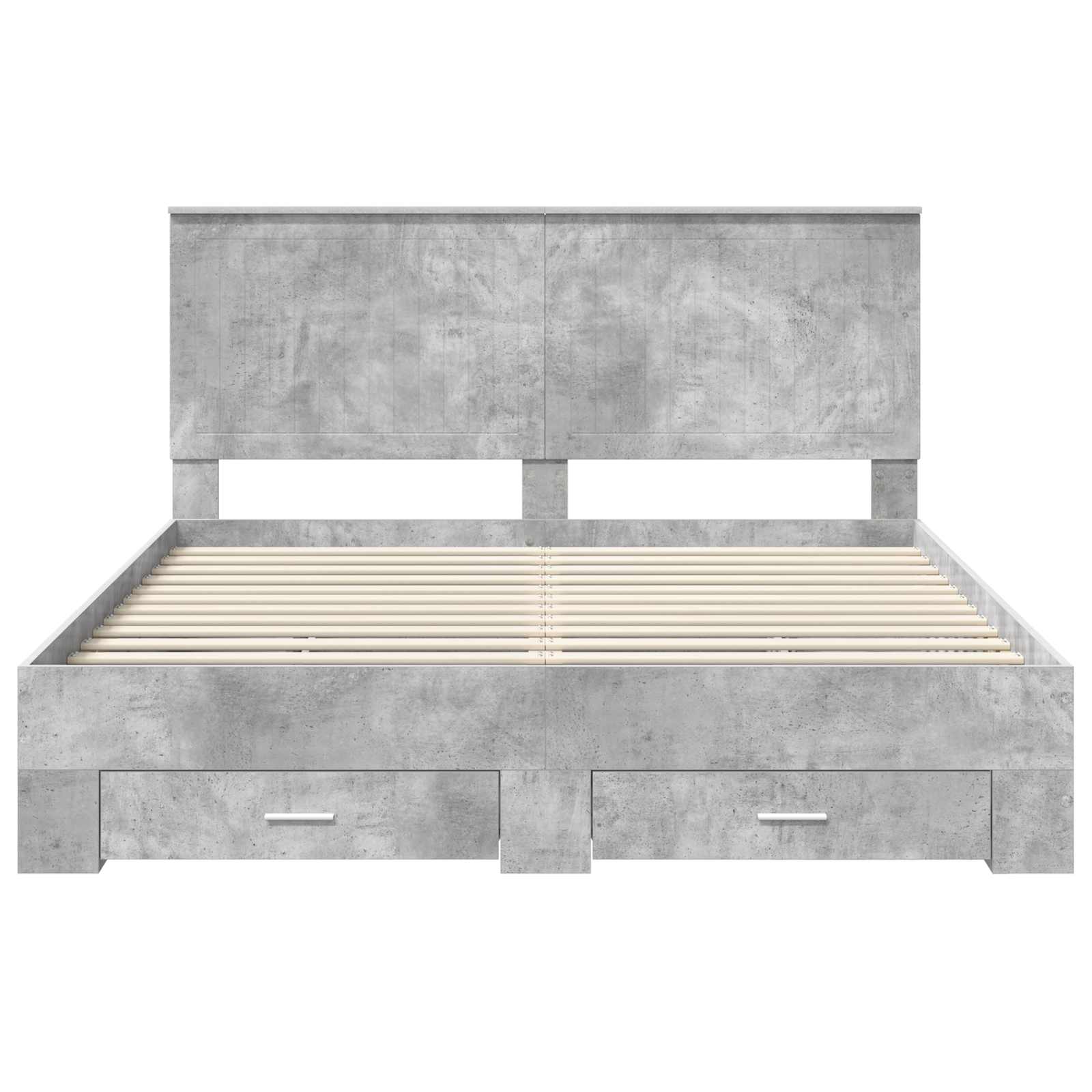 Struttura del letto con testiera Grigio cemento 160 x 200 cm | homemem39