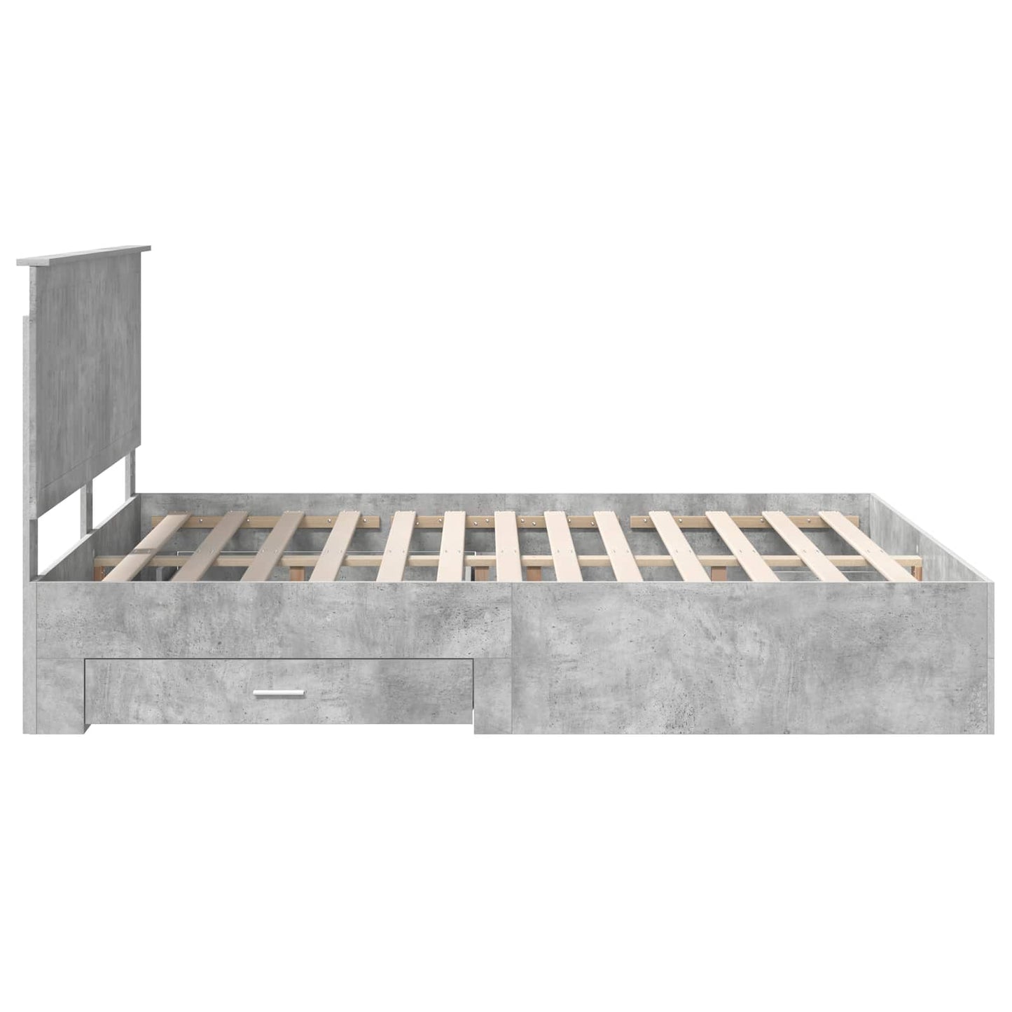 Struttura del letto con testiera Grigio cemento 160 x 200 cm | homemem39