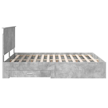 Struttura del letto con testiera Grigio cemento 160 x 200 cm | homemem39
