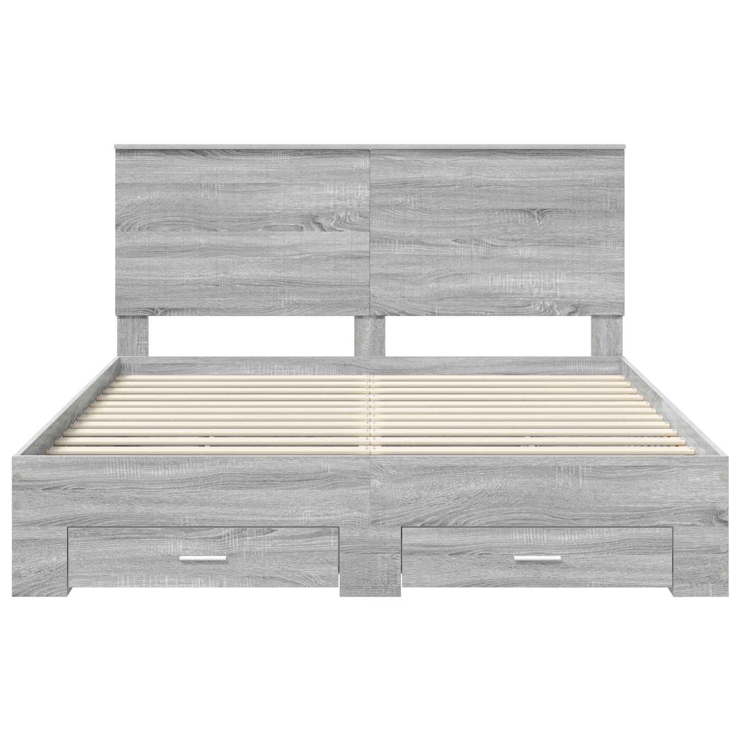 Struttura del letto con testiera Grigio Sonoma 160 x 200 cm | homemem39