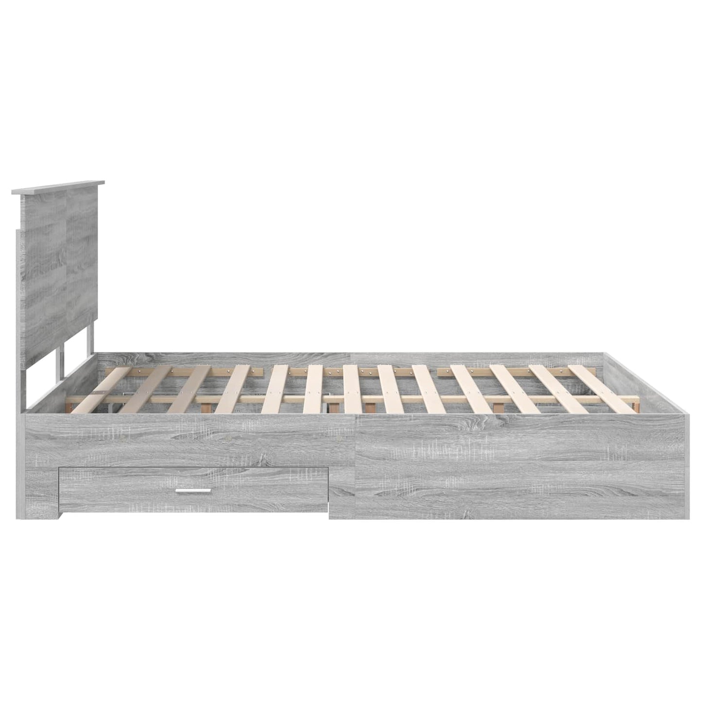 Struttura del letto con testiera Grigio Sonoma 160 x 200 cm | homemem39