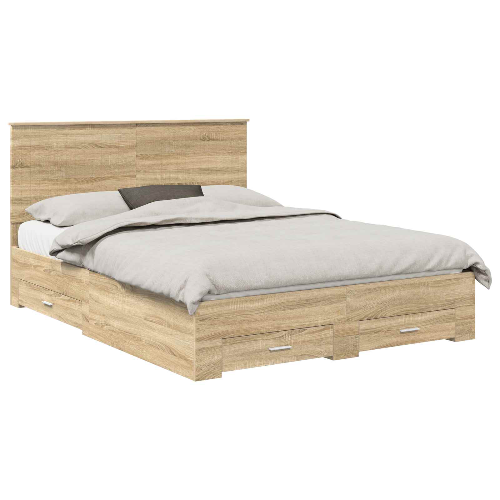 Struttura del letto con testiera Rovere Sonoma 150 x 200 cm | homemem39