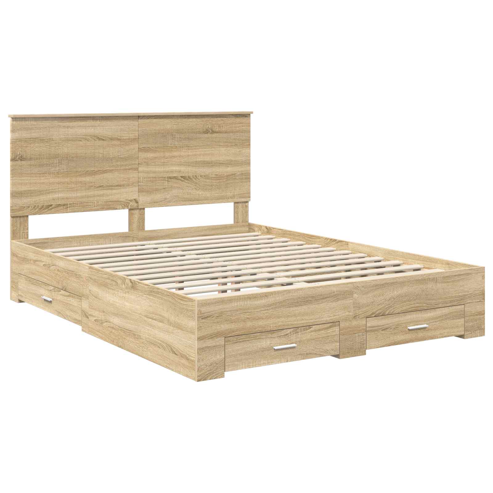 Struttura del letto con testiera Rovere Sonoma 150 x 200 cm | homemem39