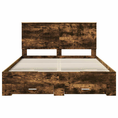 Struttura del letto Rovere fumé 150 x 200 cm Legno multistrato | homemem39