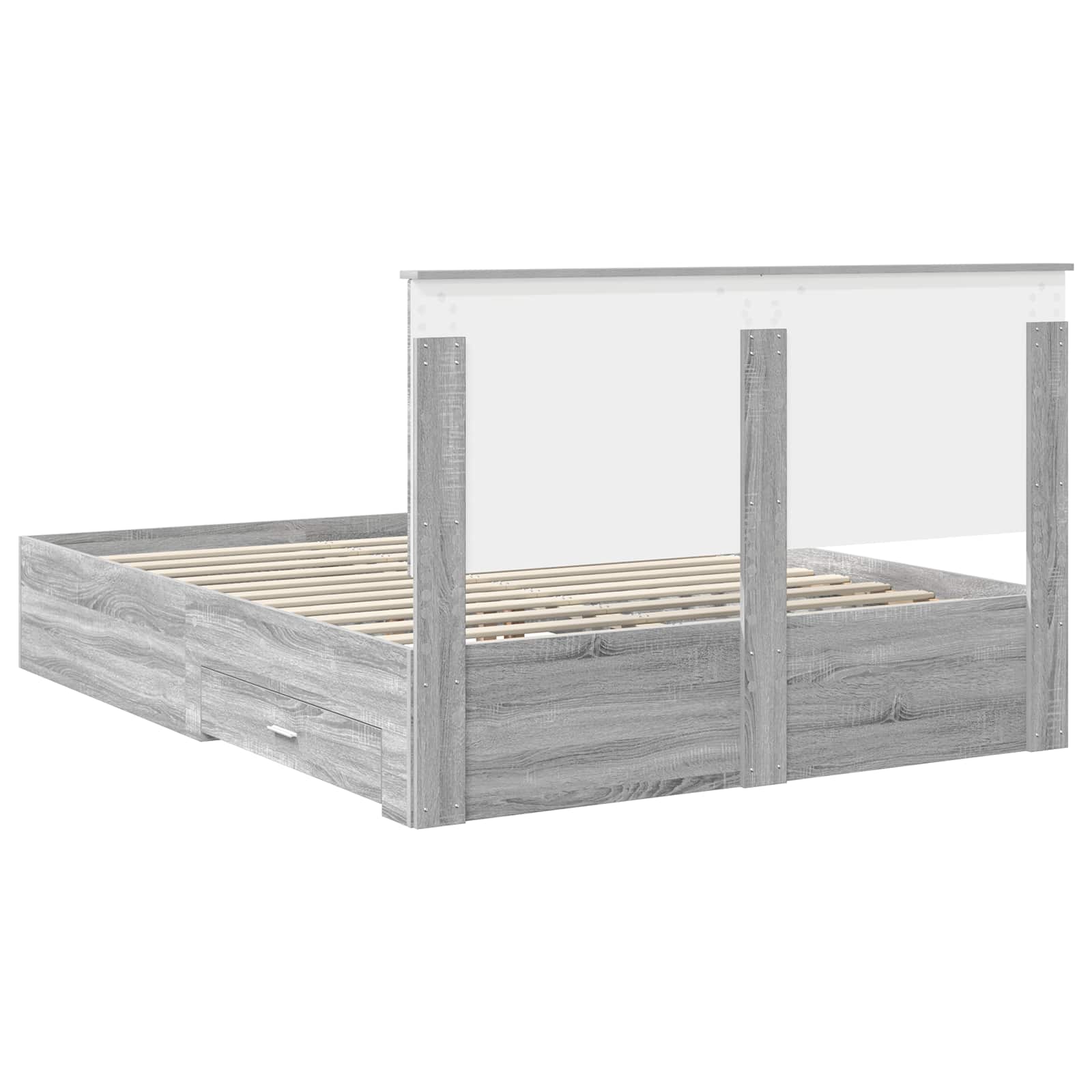Struttura del letto con testiera Grigio Sonoma 150 x 200 cm | homemem39