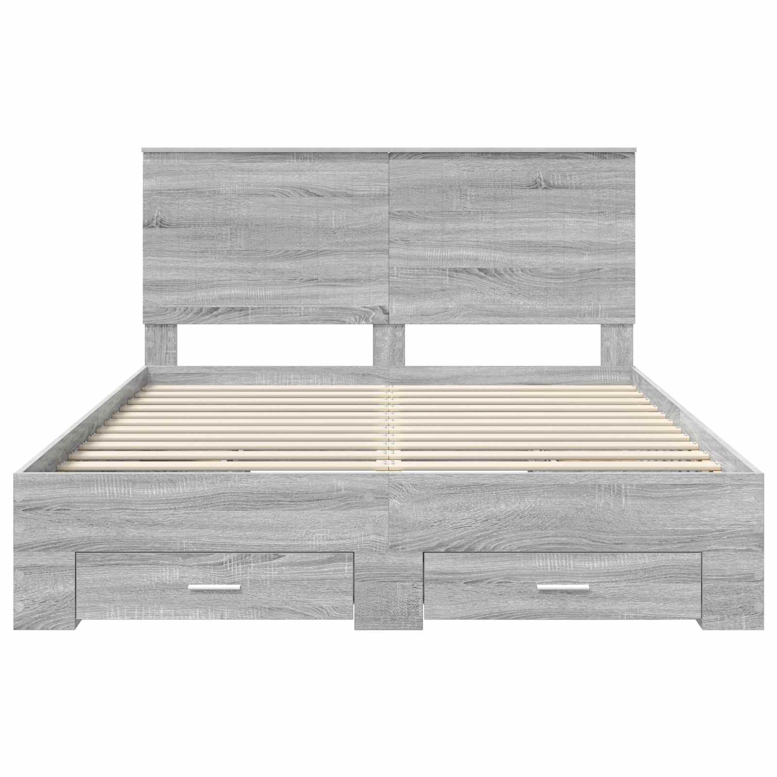 Struttura del letto con testiera Grigio Sonoma 150 x 200 cm | homemem39