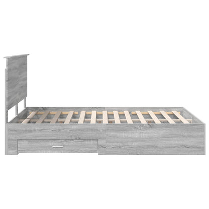 Struttura del letto con testiera Grigio Sonoma 150 x 200 cm | homemem39