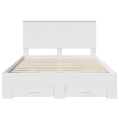 Struttura del letto Bianco 140 x 200 cm Legno multistrato | homemem39