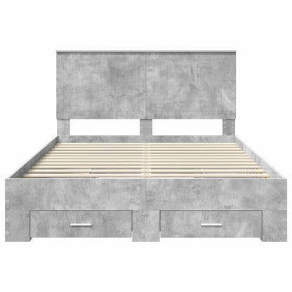 Struttura del letto con testiera Grigio cemento 140 x 200 cm | homemem39