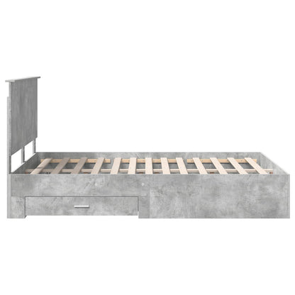 Struttura del letto con testiera Grigio cemento 140 x 200 cm | homemem39