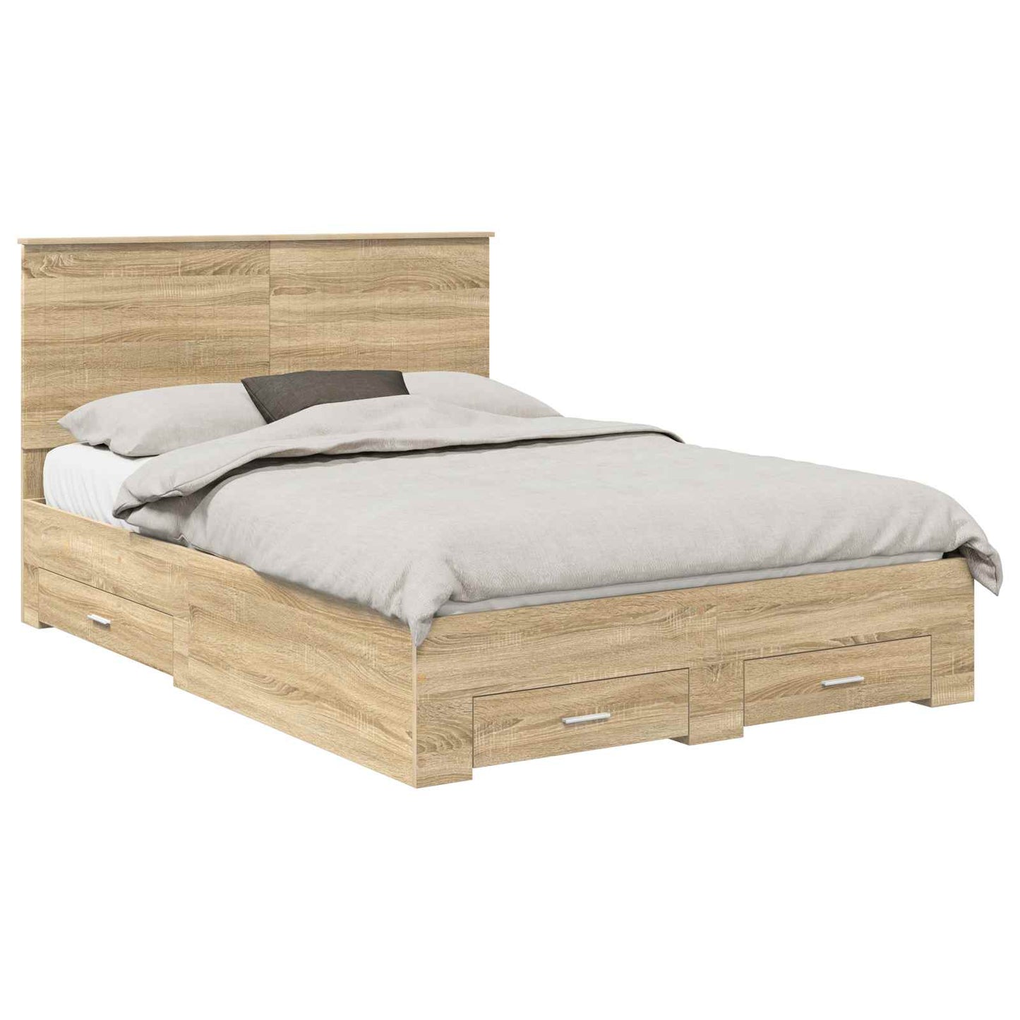 Struttura del letto con testiera Rovere Sonoma 140 x 190 cm | homemem39