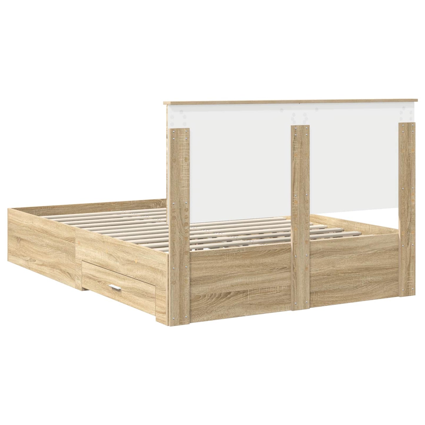 Struttura del letto con testiera Rovere Sonoma 140 x 190 cm | homemem39