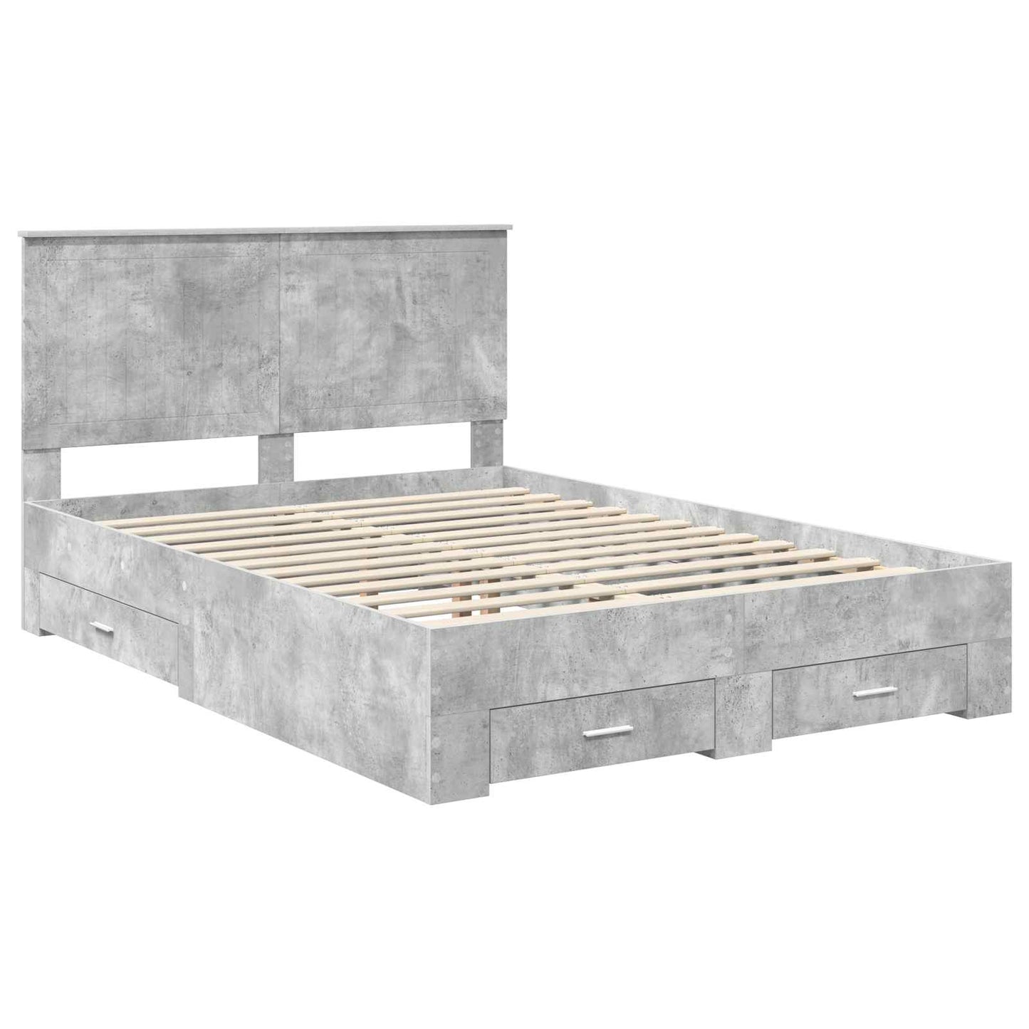 Struttura del letto con testiera Grigio cemento 140 x 190 cm | homemem39