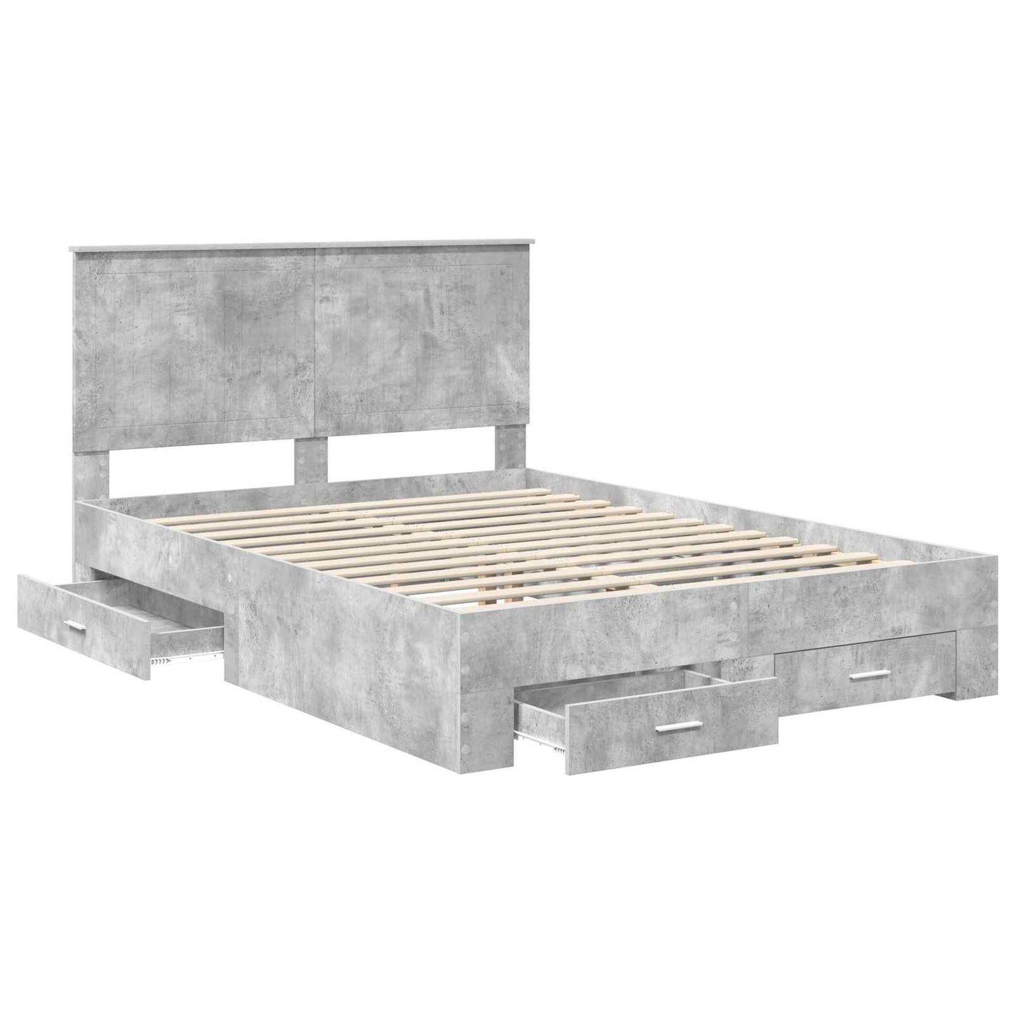 Struttura del letto con testiera Grigio cemento 140 x 190 cm | homemem39