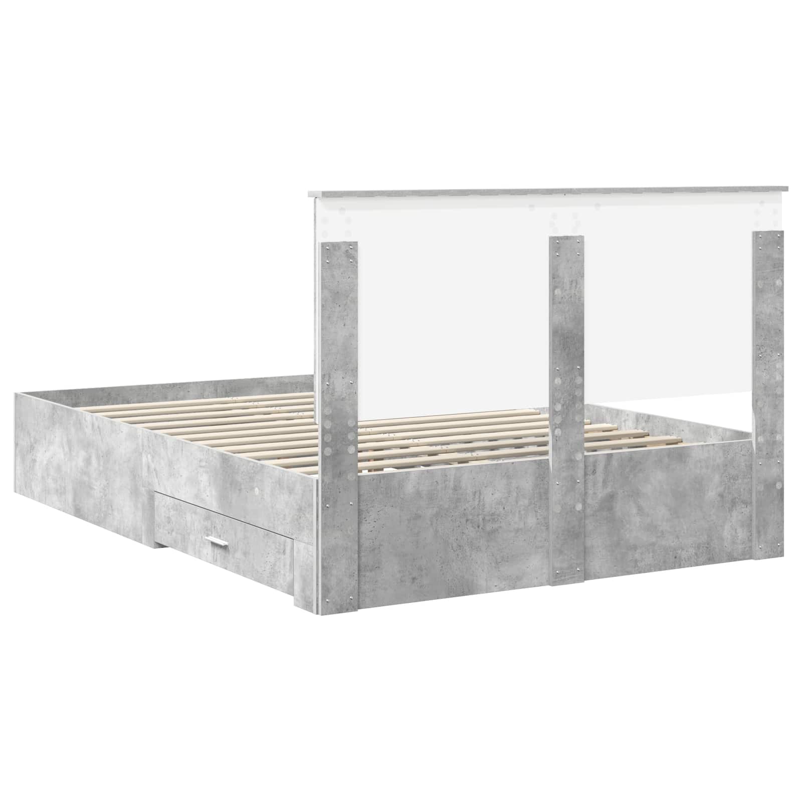 Struttura del letto con testiera Grigio cemento 140 x 190 cm | homemem39
