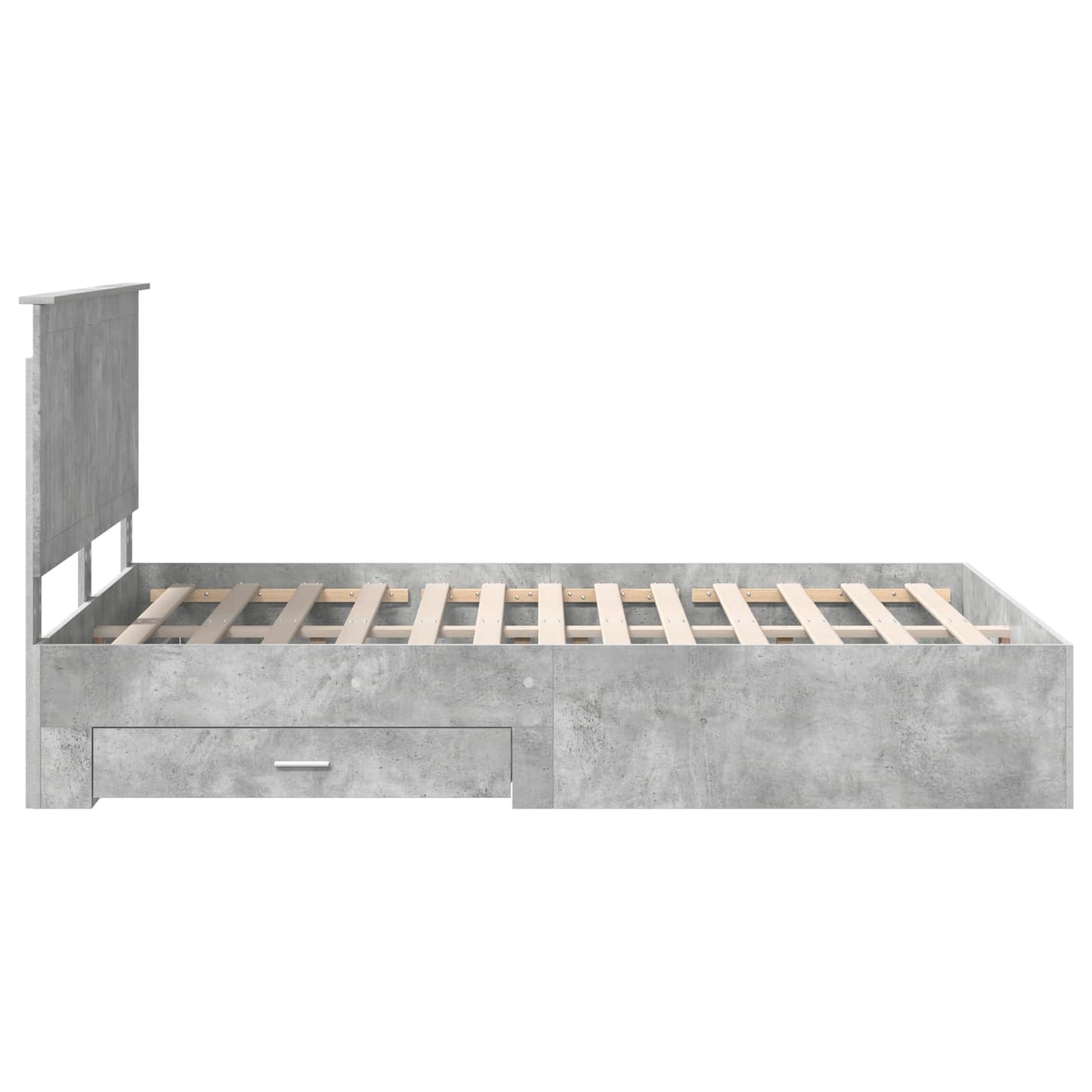 Struttura del letto con testiera Grigio cemento 140 x 190 cm | homemem39