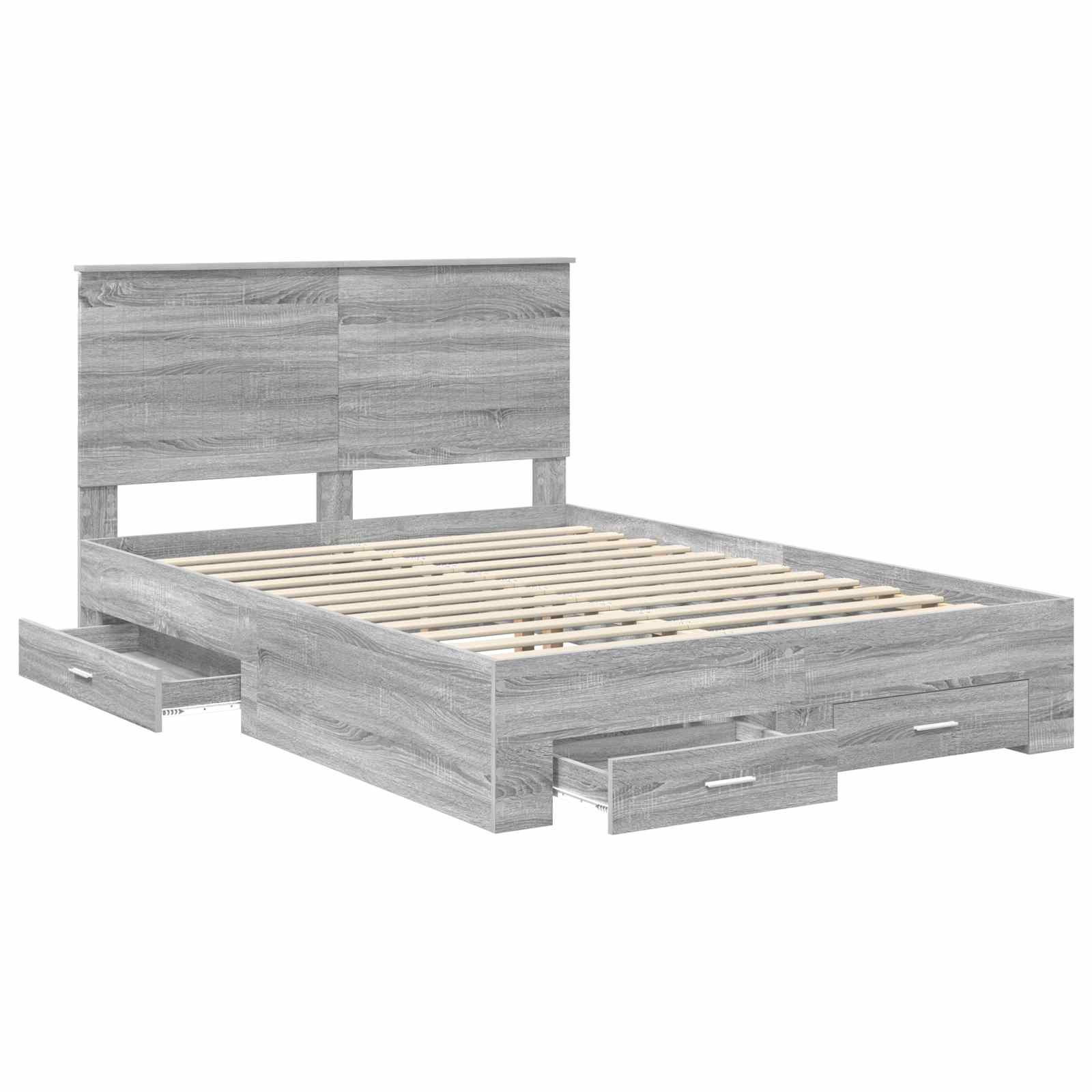 Struttura del letto con testiera Grigio Sonoma 140 x 190 cm | homemem39