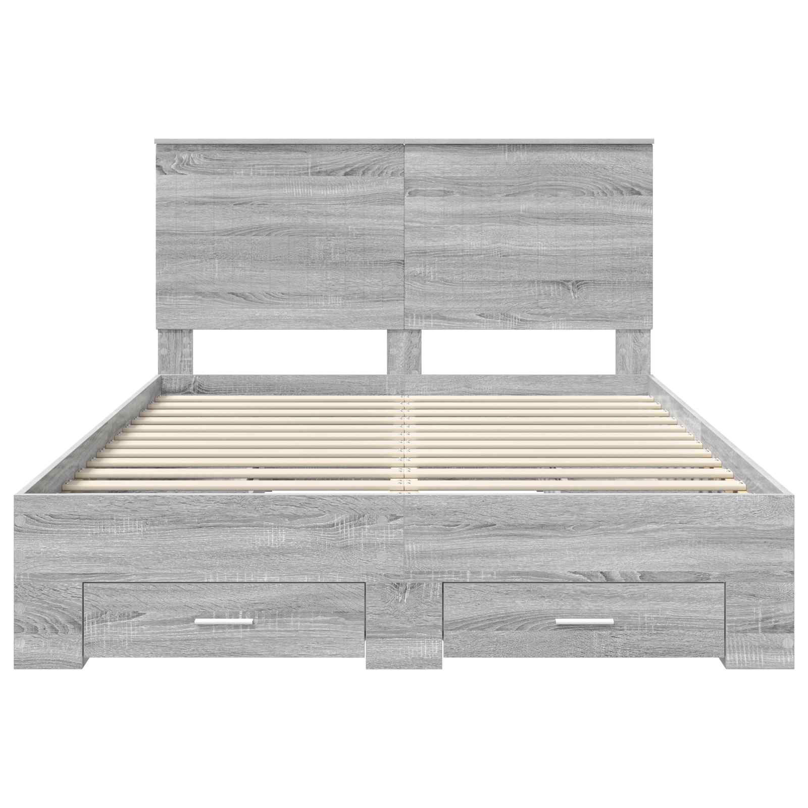 Struttura del letto con testiera Grigio Sonoma 140 x 190 cm | homemem39