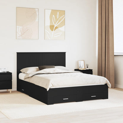 Struttura del letto Nero 135 x 190 cm Legno multistrato | homemem39