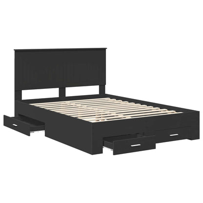 Struttura del letto Nero 135 x 190 cm Legno multistrato | homemem39